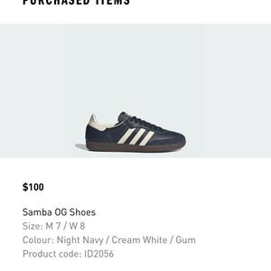 adidas Samba OG Navy and Cream Sneakers